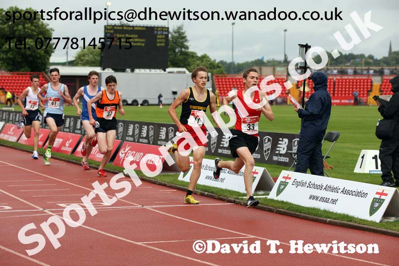 Inter boys 3000 metres, English Schools Track and Field. Photo: David T. Hewitson/Sports for All Pics